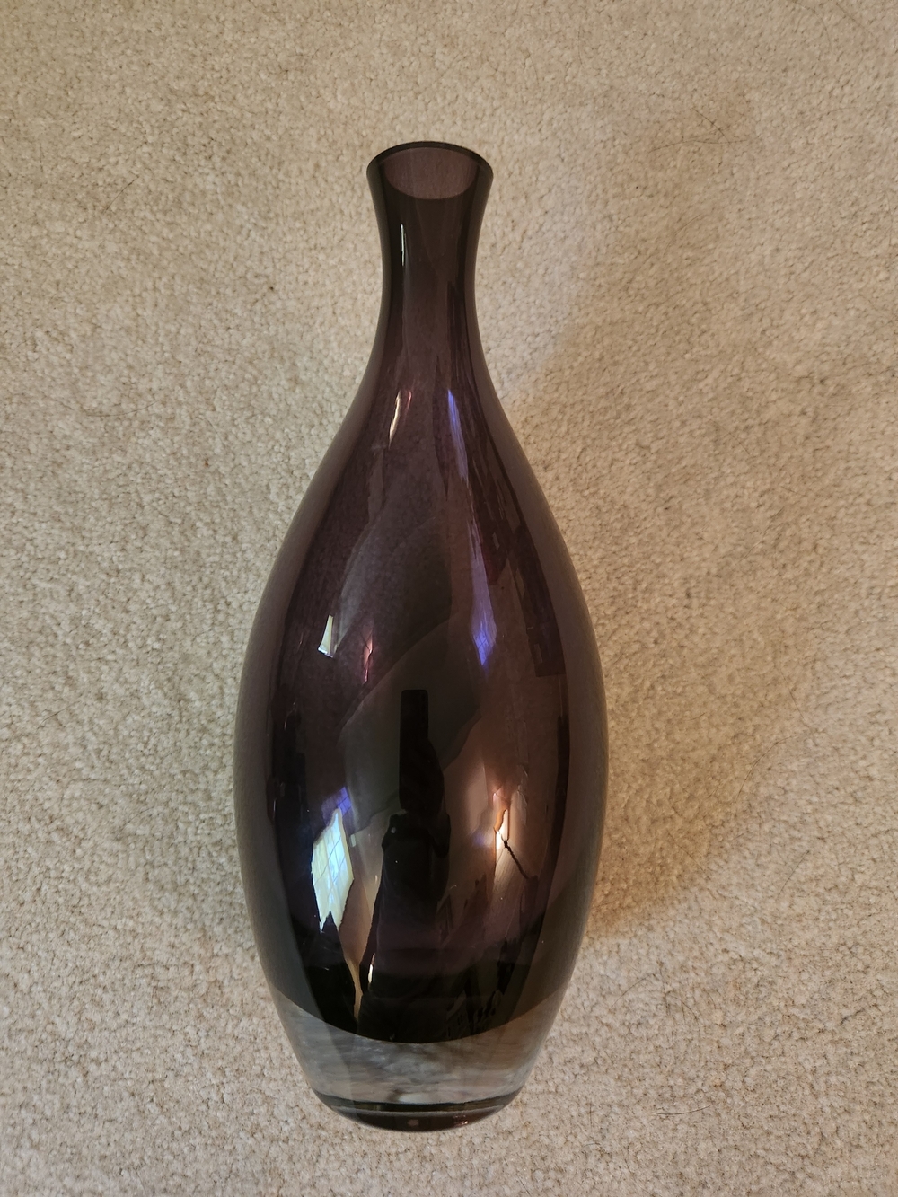 Elegant Purple Glass Decorative Vase